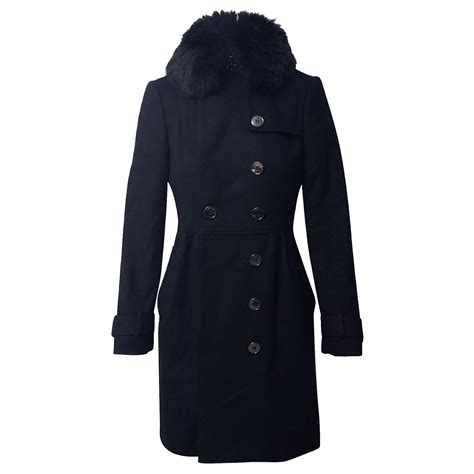 manteau burberry col fourrure|Burberry .